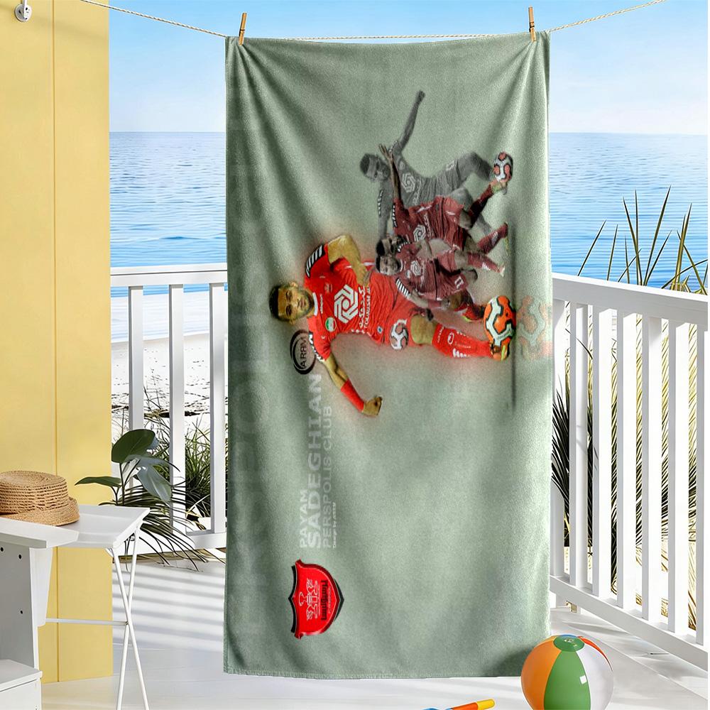 Soccer Player Victory. Beach Towel High Absorbency & Quick-Dry Comfortable Lightweight Suitable for Swimming, Gym, Camping, Yoga Vacation
