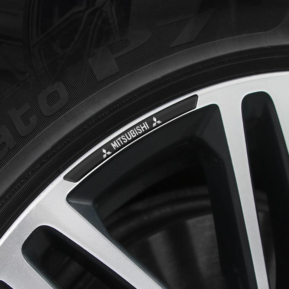 4PCS Car Wheel Rim Badge Sticker for Mitsubishi Compatible with All Models Pajero Outlander Lancer Eclipse Cross Hub Decal Acces