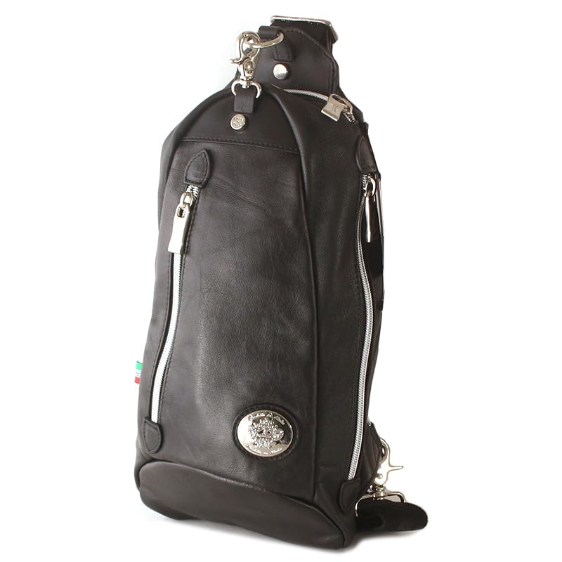 

Orobianco Vitello Leather Body Bag for Made in Genuine Leather Shoulder Crossbody VITELLO Men, Italy, Bag, Bag, DIMMYTE-C (Black/NERO) [Used]