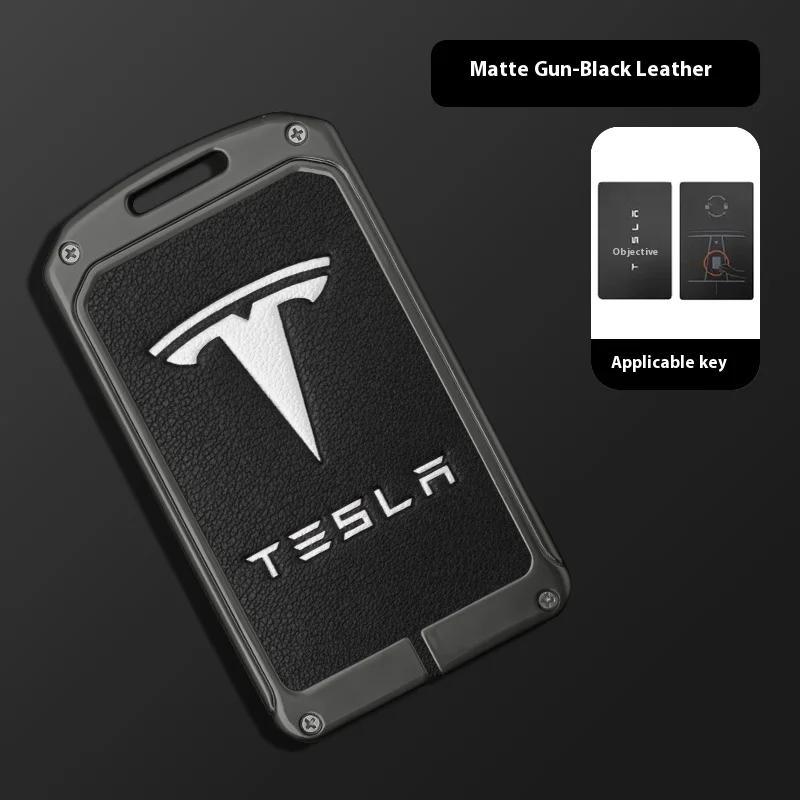 

For Tesla Model 3 Model S Model X Model Y Roadster Cybertruck Car Metal Key Case Cover Keyless Card Protector Holder Accessories
