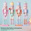 30/38CM Happy Christmas Candycolor Nutcracker Soldier Doll Pendant Colorful Figurine Doll Toy Xmas Tree Ornament Home Decoration