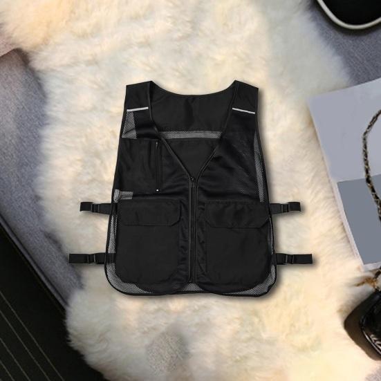 Ice Cooling Vest Breathable Mesh Outdoor Work Vest with Ice Packs Adjustable Waist