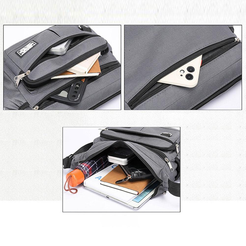 New Multi-layer Pocket Design Oxford Shoulder Bag Large Casual Capacity Single Crossbody Bag Messenger Men's Fashion Should