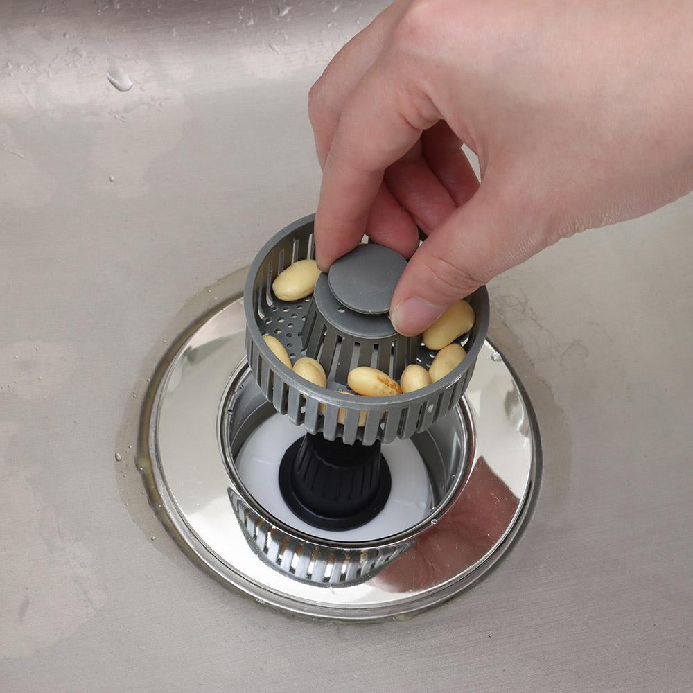 ABS Kitchen Sink Plug 3 In 1 Sink Food Catcher Basket Durable Sink Drain Strainer