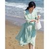 DME Sweet Floral Chiffon A-line Midi Dress