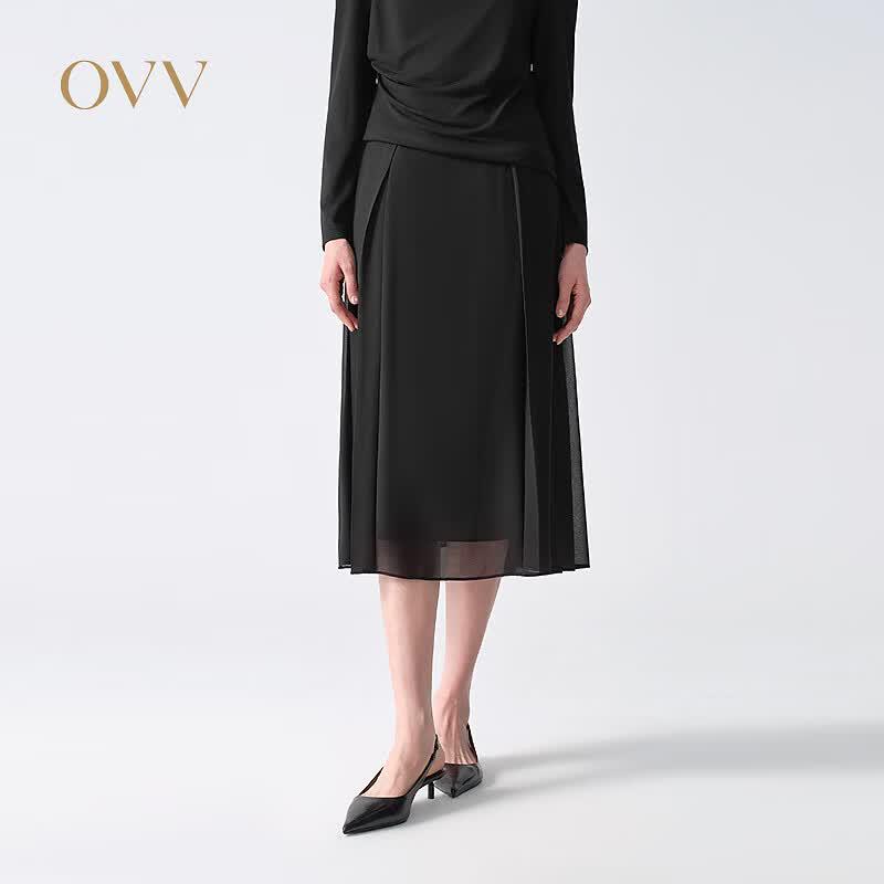 OVV Women s Pleated Straight Midi Skirt L
