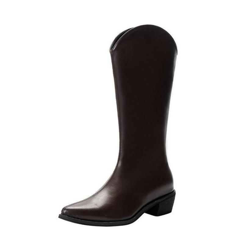 

Высокие ботинки Мартин женские длинные плюшевые ботинки женские остроносые женские туфли жареные уличные модели горячо продаваемые модели 40 коричневый