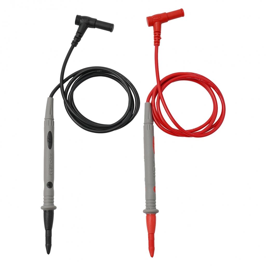 Red and Black Silicone Insulated Probe Test Leads for Multimeter Measurements