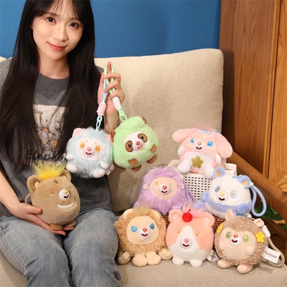 With Sound Animal Plush Pendant Stick Out Tongue Plush Doll Keychain Bag Pendant