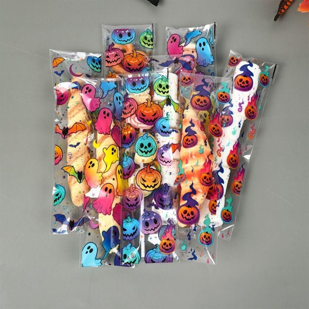 50/100PCS Cartoon Pattern Halloween Candy Bag Multicolor Packaging Bag Self-seal Bag Party Supplies