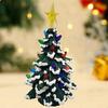 Tiny Christmas Tree Battery-Operated Realistic Artificial Resin Miniature Christmas Tree For Table For Indoor Outdoor Porch And