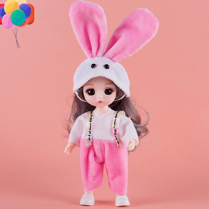 17CM Mini Bevegelig 13 Leddet Dukke Jenter Leketøy 3D Store øyne BJD Princess Full Drakter Kjoler Samling Barnedukkegave