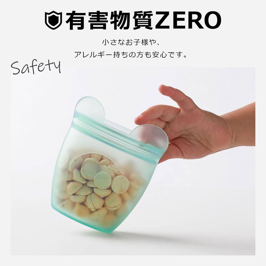 Zip Top Silicone Silicone Bag Storage Container Japanese Baby Snack Pig 118ml Microwave Cooking Dishwasher Safe Pink ZipTop [Genuine Product]