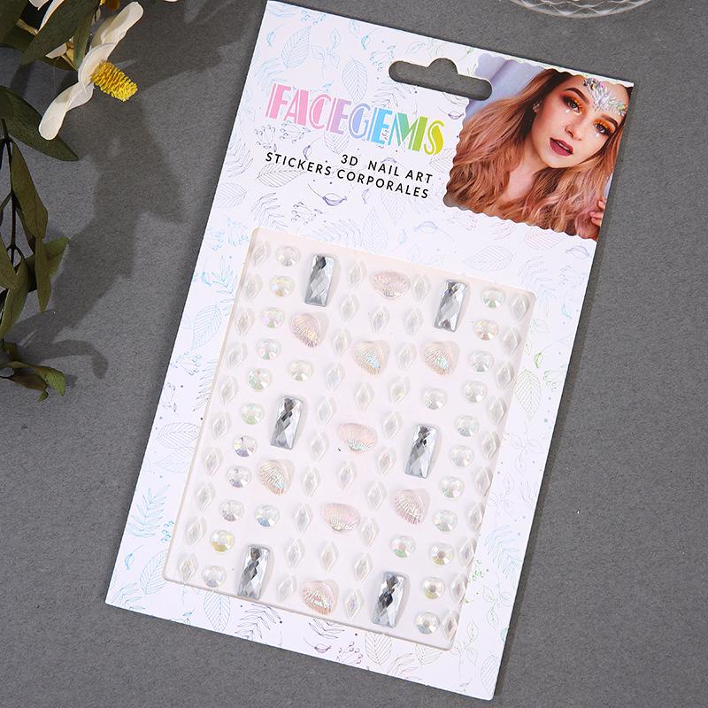 Stage makeup facial diamond stickers water drops teardrop facial diamond stickers girl stage diamond stickers