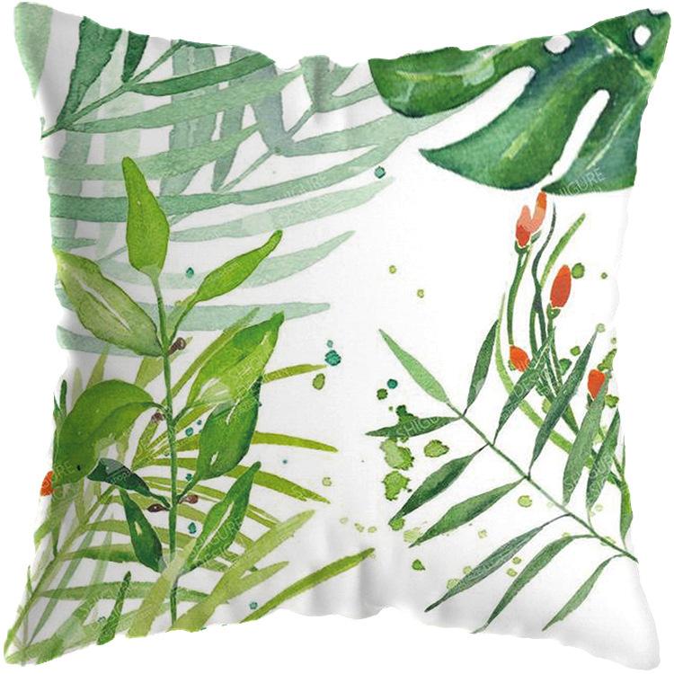 Soft Pillow Cushion Covers 45x45 Cm Decorative Pillows Throw Green Patterns Pillowcase for Sofa Home
