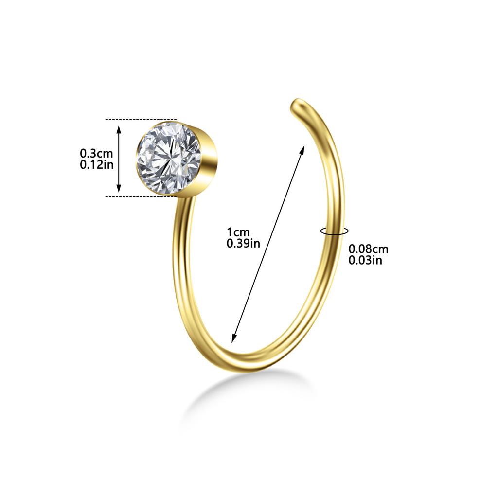 Colorful Inlaid Diamond Medical Stainless Steel Nose Ring Nose Clip Earrings Piercing Jewelry Manufacturer