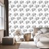 Black and white drawn wallpaper for living room and bedroom 50x1000