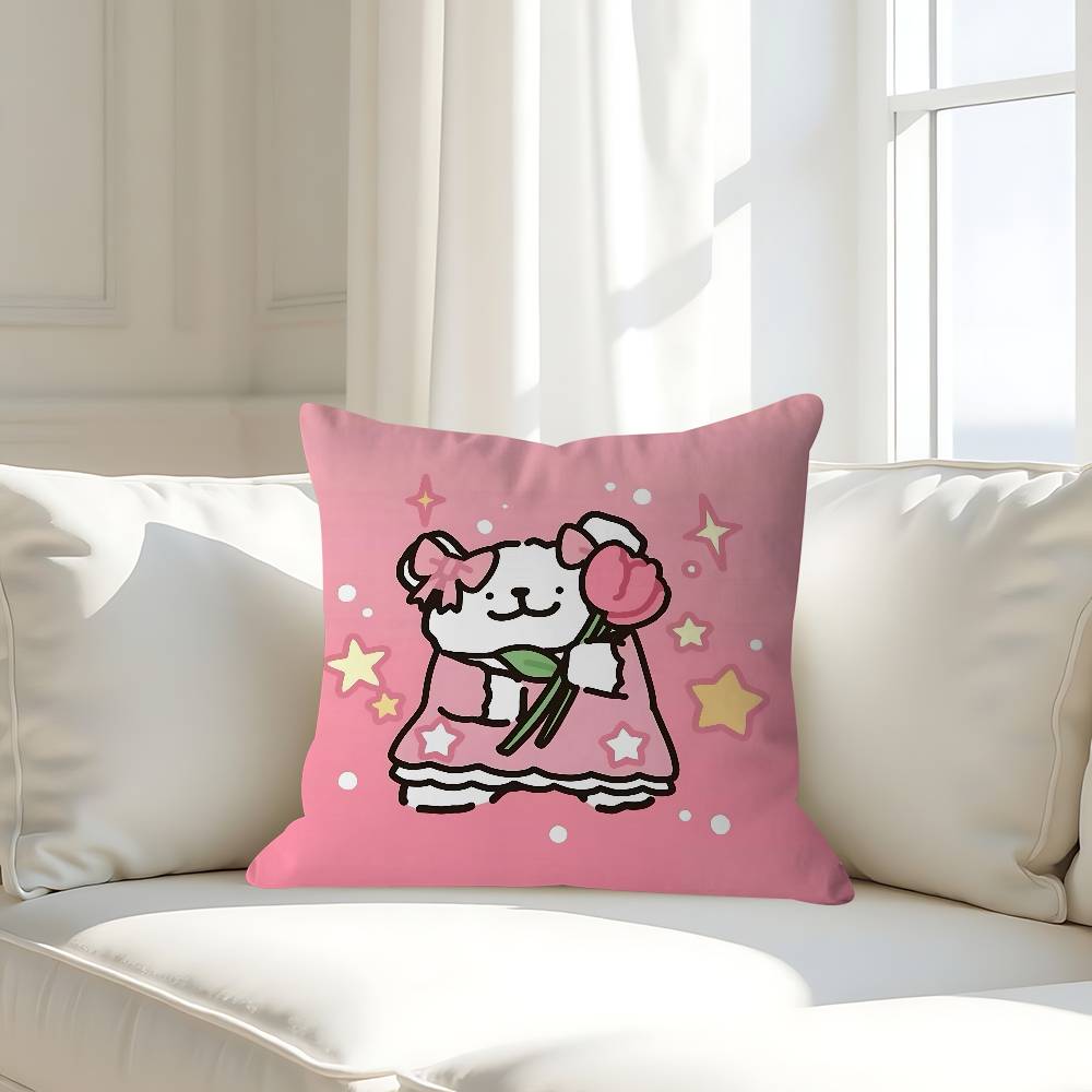 

L-Line Dog Pillow Case Removable Washable Cushion Cover – All-Season Soft Linen 16x16Inch