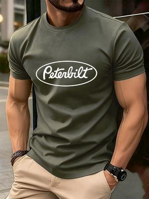 Peterbilt Letter Print Cotton TShirts Mens Summer Soft Oversized T Shirt ONeck Short Sleeve Comfortable Tops Basic Clothes