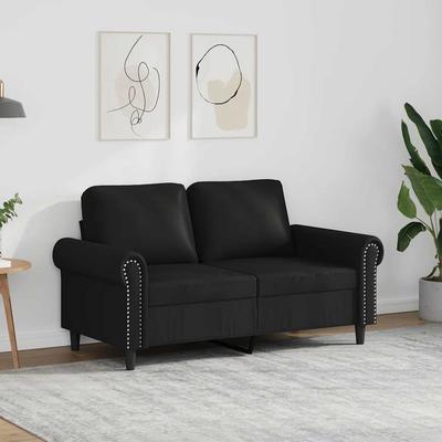 Vidaxl 2-Seater Sofa, Black, 120 Cm, Faux Leather