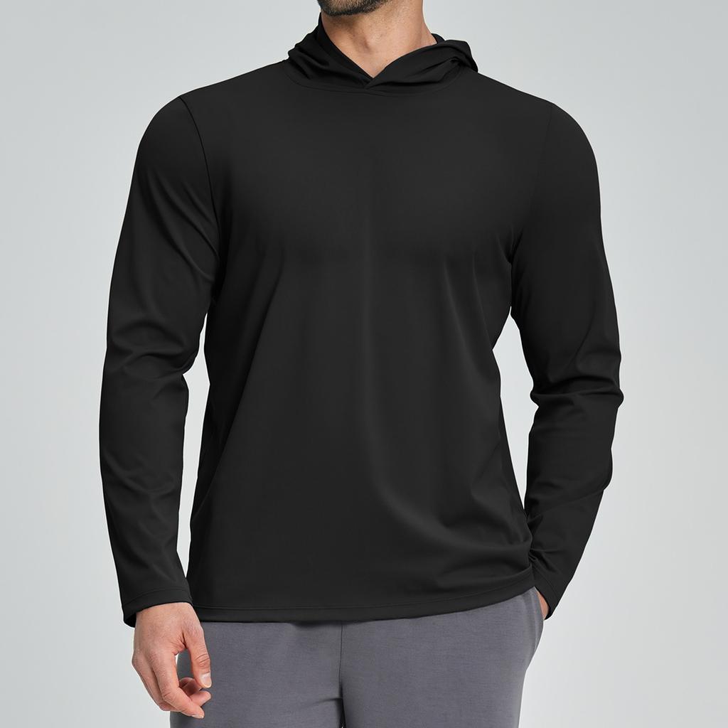 Men S Casual Sports Fitness Hooded Long Sleeve T Shirt