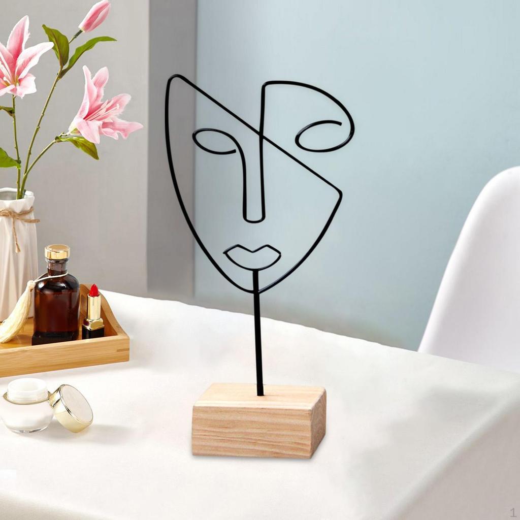 Abstract Human Face Sculpture - Contemporary Art Decor Piece