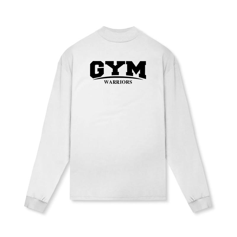 

Muscleguys Mens Oversized Loose Running T-shirts Autumn Turtleneck Sports Shirt Gym Warriors Fitness Cotton Casual Long Sleeve T Shirts XXL білий