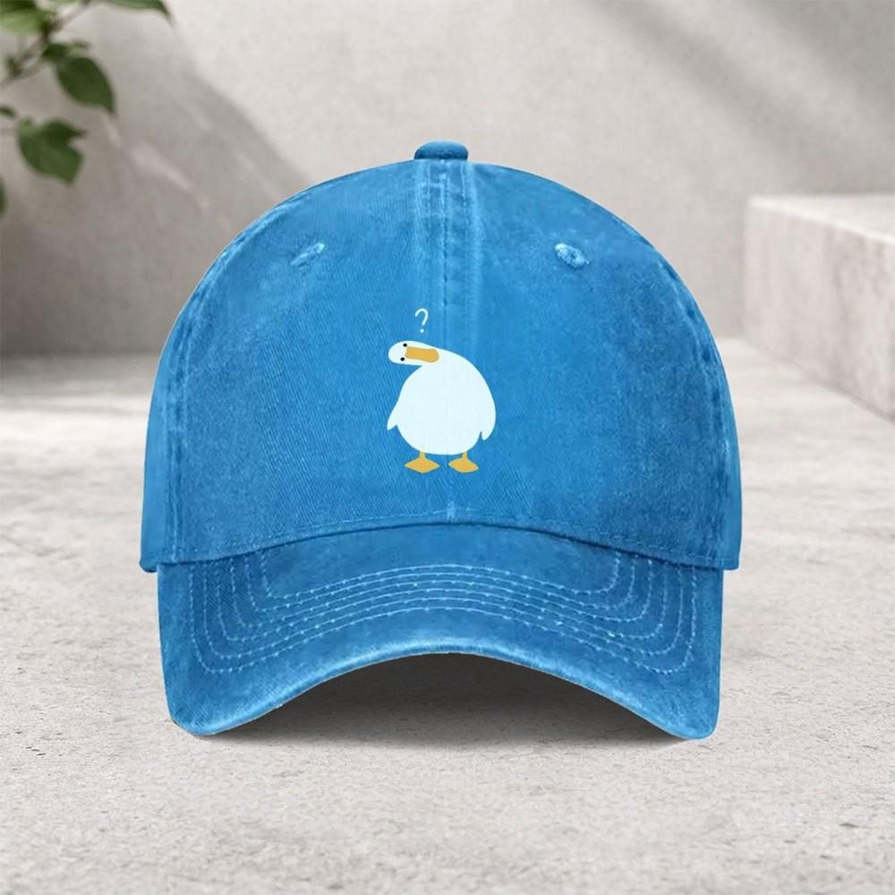 Confused Duck Meme Baseball Cap Washed Denim Casual Adjustable Sun Hat for Unisex
