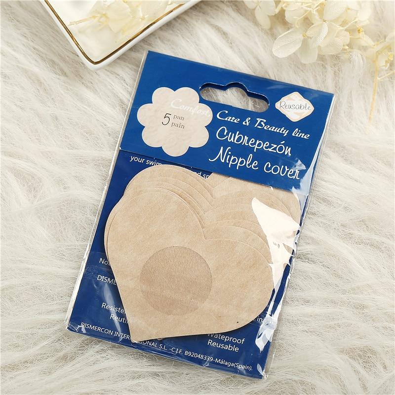 FINETOO 5 Paare/los Brust Blütenblätter Sommer Reusable Unsichtbare Selbst Adhesive Aufkleber Abdeckung Bh Herz Blume Intimates Zubehör