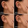 Gold-Plated Brass Hoop Earrings Fashion Set - European & American Design