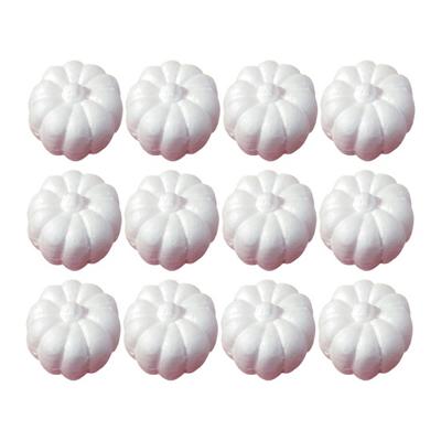 12Pcs Foam Pumpkins White Artificial Pumpkin Ornaments Paintable DIY Crafts for Halloween Fall Thanksgiving Photography