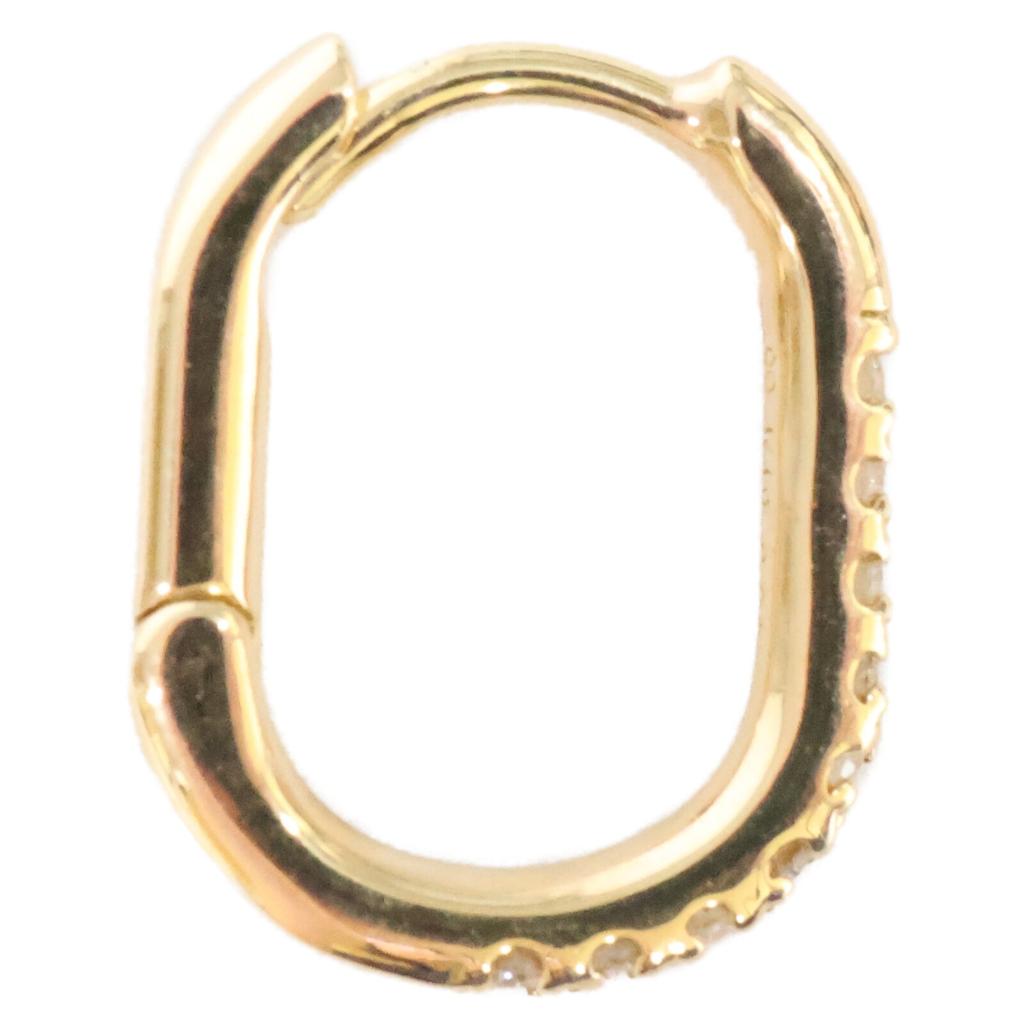 HIROTAKA [Excellent Condition] MH27GDEC K18 0.04 MANHATTAN Oblong Diamond Hoop, Single Ear Earring S Size Yellow GoldUsed