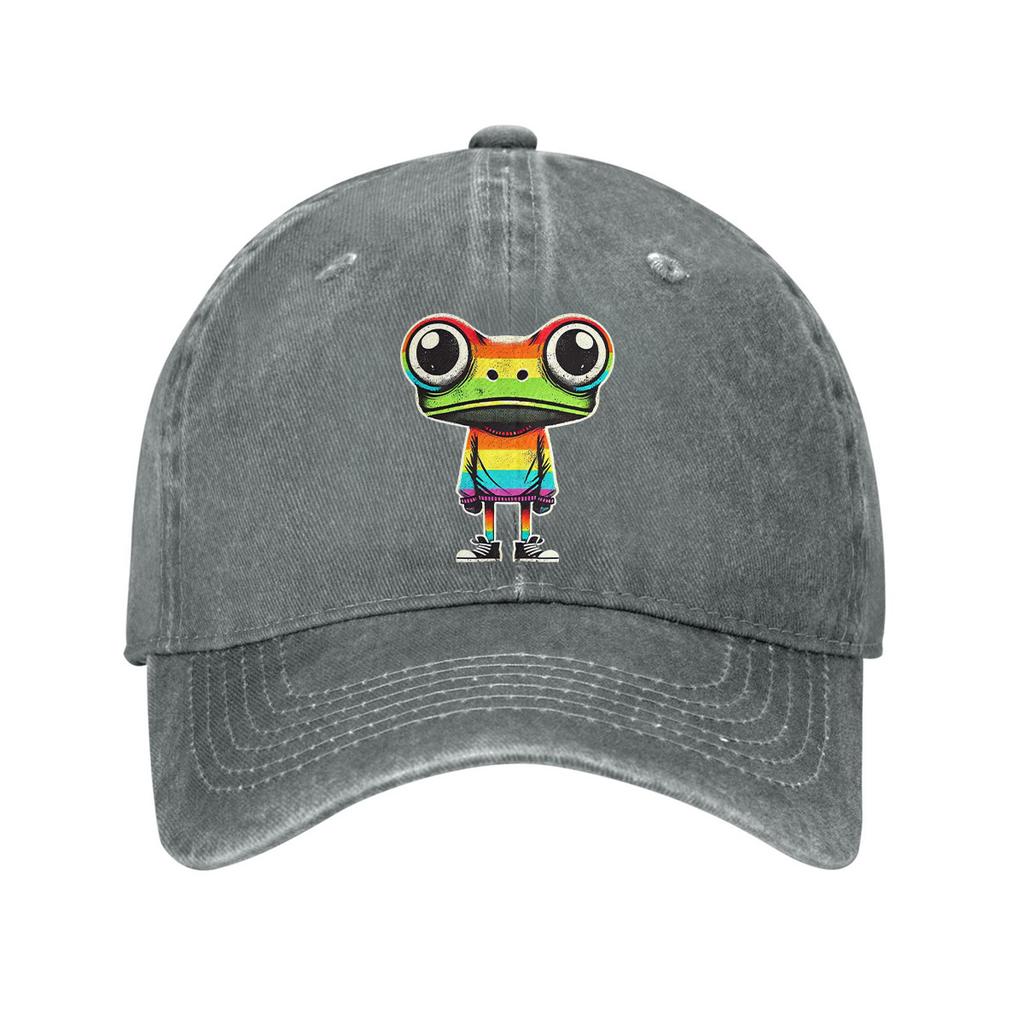 Unisex Frog In Sweater Baseball Cap Cotton Fits Men Women Washed Denim Adjustable Lightweight Dad Cap