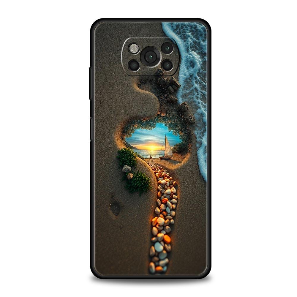 Ocean Coastal Seashell Seaweed Pattern Phone Case for Xiaomi Poco F7 F6 F5 F4 F3 X6 X5 X4 X3 NFC F7 Ultra M4 C51 C55 GT Soft TPU