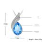 925 Sterling Silver Fashion Light Luxury Sea Blue Crystal Zircon Angel Wings Birthday Party Anniversary Gift