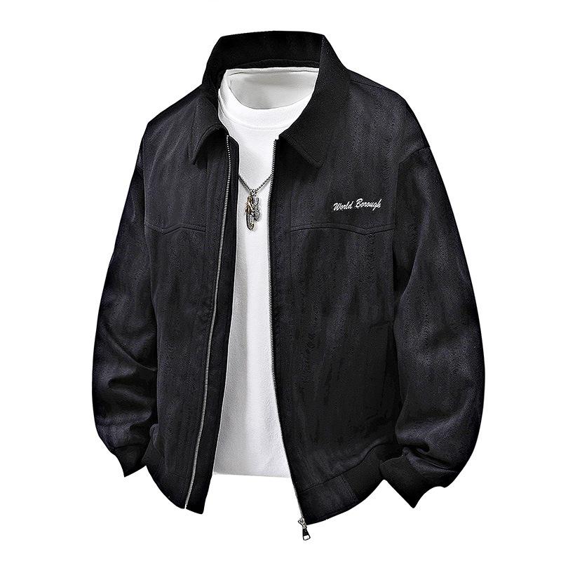 

Tie-dye jacket, fat and loose trendy top in spring and autumn, American retro ruffian handsome casual tooling jacket 8XL чёрный