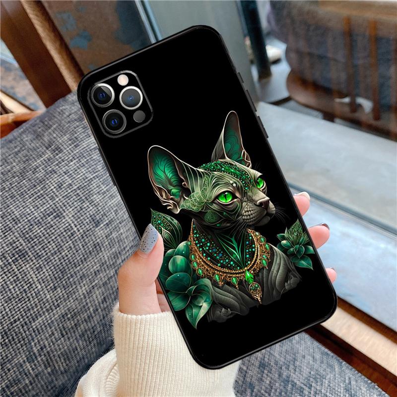 Sphinx Cat Printing Drawing Phone Case For iPhone 14 15 16 Pro Max 11 12 13 Pro X XR XS Max 14 Plus Soft Cover