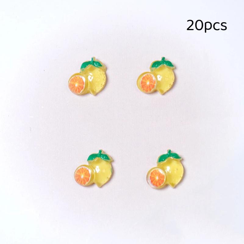 20Pcs Resin Fruit Nail Charms Jewelry Nail Art Decorations Parts Sweet 3D Mini Red Cherry Nail Art Accessories Diy Manicure Tool