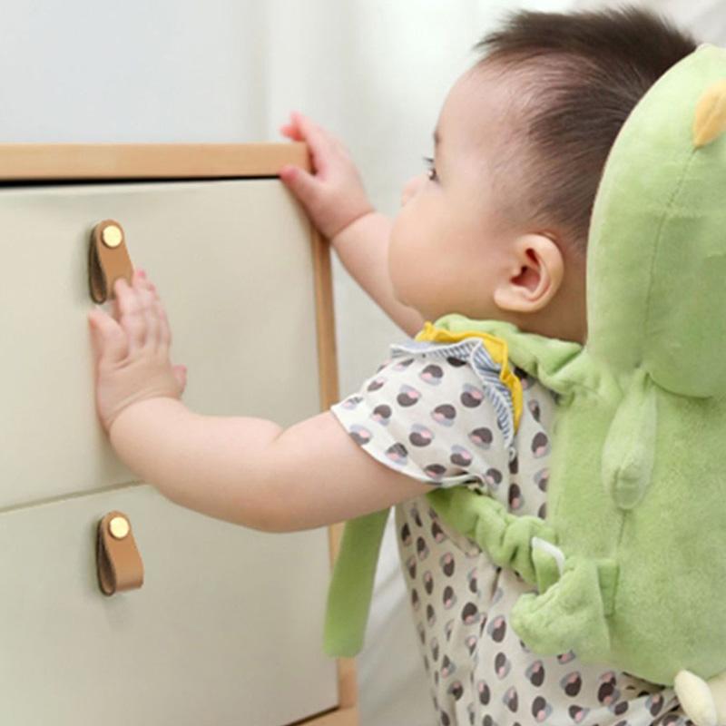 1PC Cabinet Knobs Furniture Wardrobe Pulls Anti-collision PU Leather Modern Door Handle Soft Dresser Kitchen