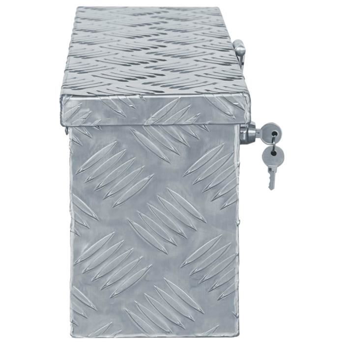 Boîte en aluminium - vidaXL - 48,5 x 14 x 20 cm - Argenté - Résistante à la rouille - Design compact
