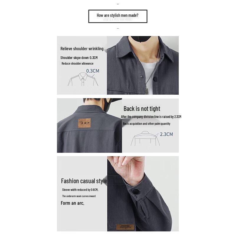JEEP SPIRIT Men's Cotton Long Sleeve Casual Shirt