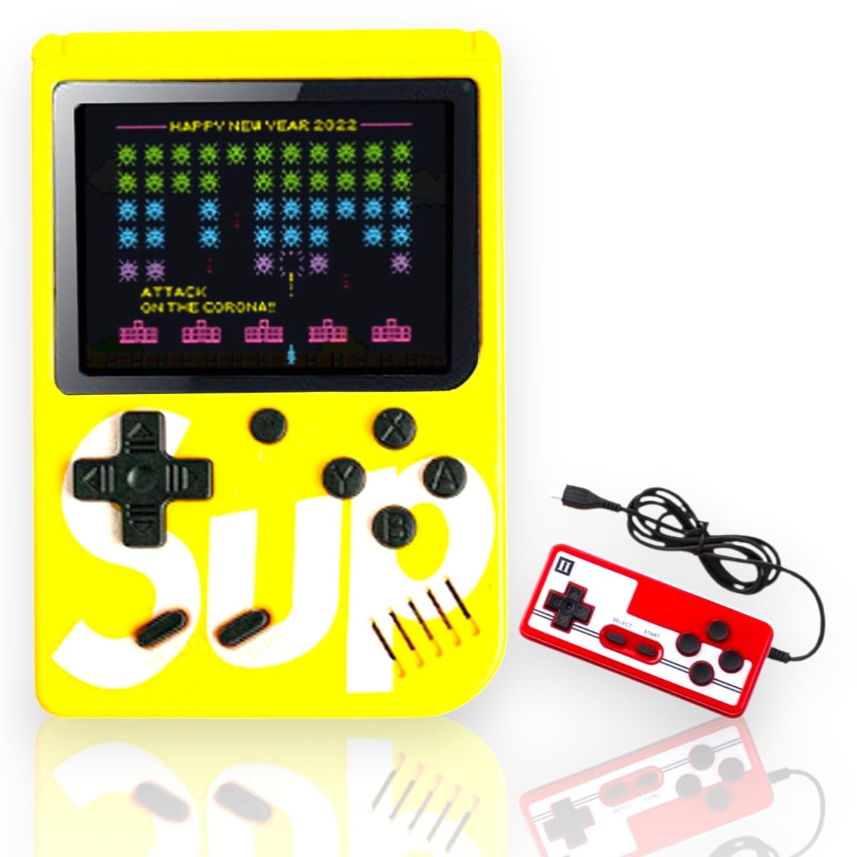 

Grigioy Game Box, Stand-Up Pup, Portable Game Console with 400 Games, Compatible with Retro Games, Includes Controller (Yellow)