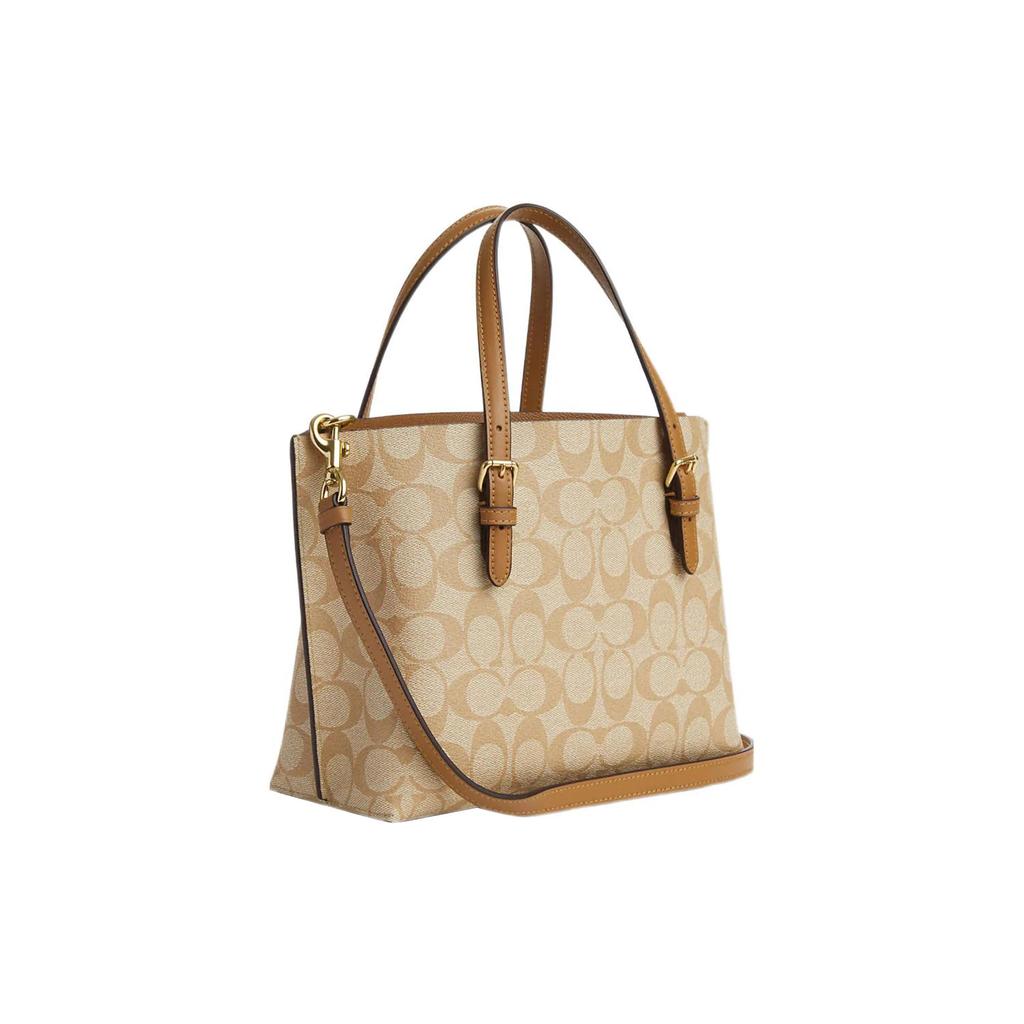 Coach Mollie Coated Canvas Smooth Leather Tote Bag , Shopping Bag , Shoulder Bag , Handbag 25 Women's Khaki (Unisex) Handbags C4250 IMNLJ