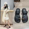Women's slippers summer cover toe cool slippers season wear new versatile small thick bottom sandals
