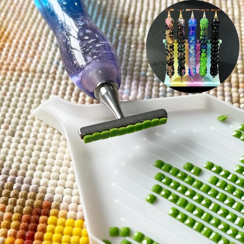 Homfun Shiny Diamond Painting Pen Color Embroidery Threaded Dot Drill Tool Metal Screw Thread Diy Dot Drill Pen Tool Accessories