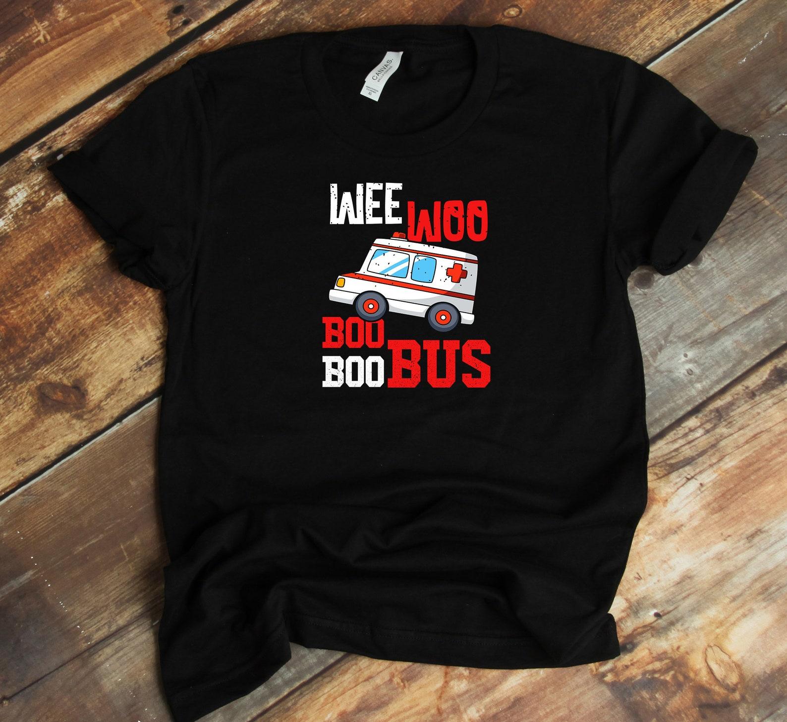 Ambulance Driver T-Shirt - Boo Boo Bus Ambulance Siren Wails Funny EMT EMS Paramedic 4XL