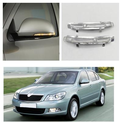 Pair For Skoda Octavia A5 A6 Sedan Combi 2009 2010 2011 2012 2013 Car-Stying Rear Mirror LED Turn Signal Indicator Light