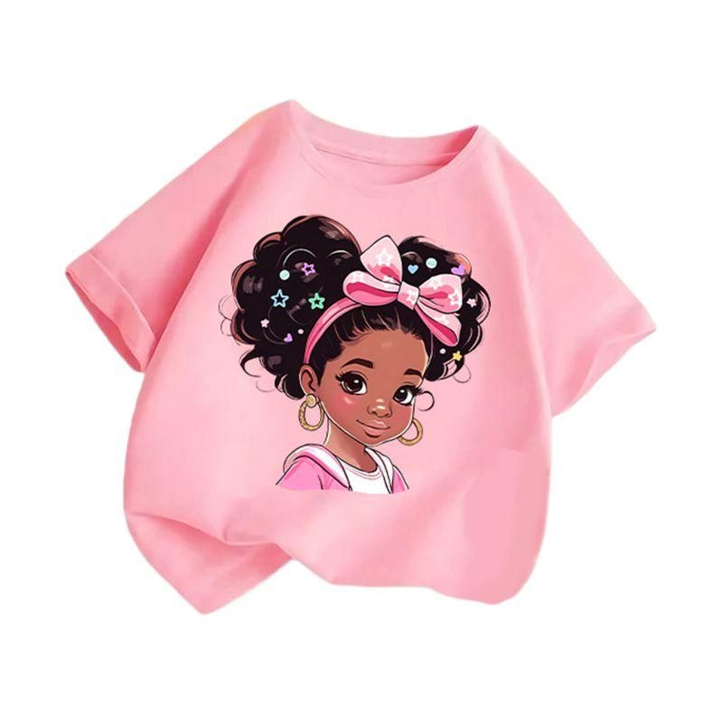 2-14 Years Kids Girls Cartoon Printed T-shirt