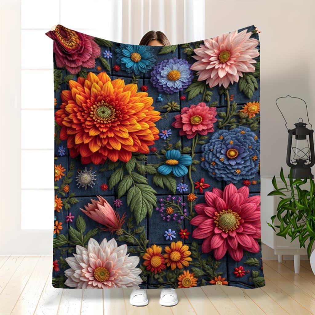 Винтажное цветочное одеяло - Мягкий легкий фланелевый плед из магазина 70x100cm