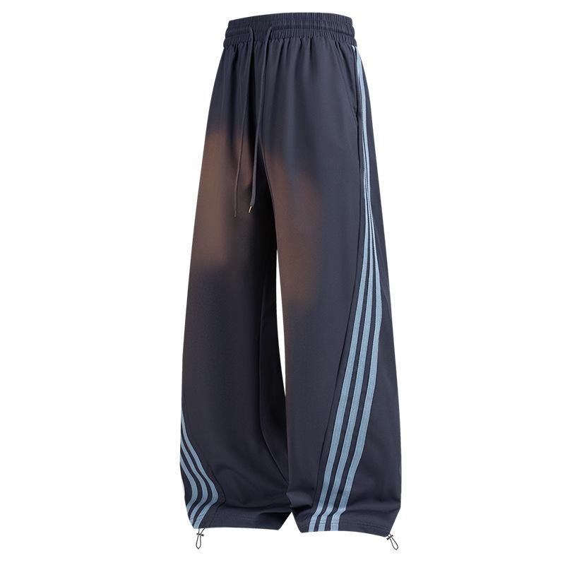 Pánské tepláky s širokými nohavicemi a třemi pruhy, jarní a podzimní volné ležérní kalhoty, pánská a dámská módní trendy značka